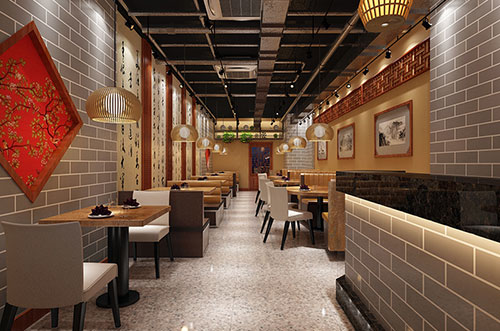 北海传统中式餐厅餐馆装修设计效果图