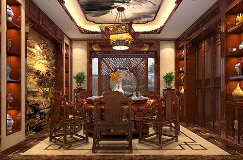 北海温馨雅致的古典中式家庭装修设计效果图